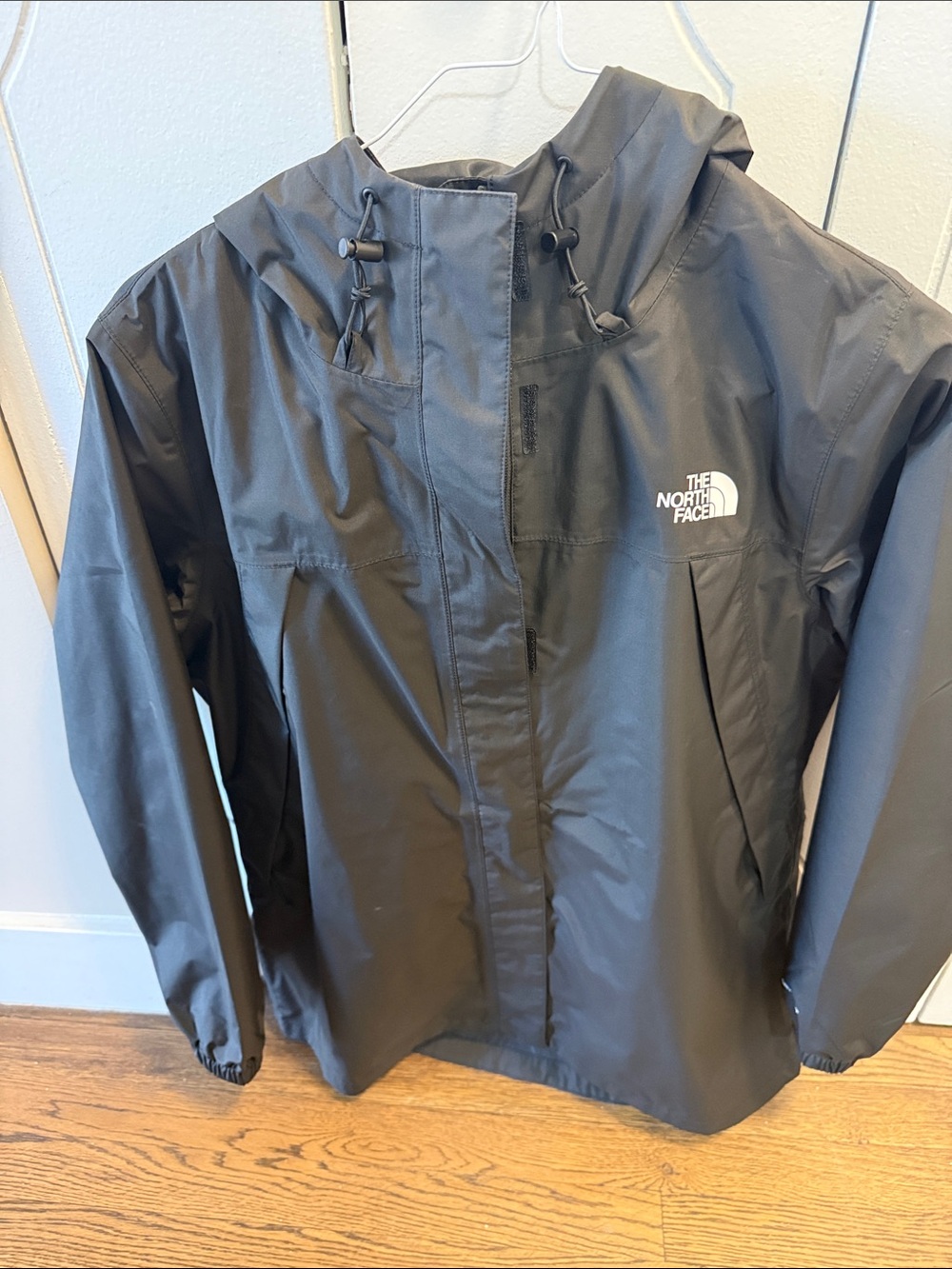 The North Face Black Hooded Rain Jacket with Chest Logo